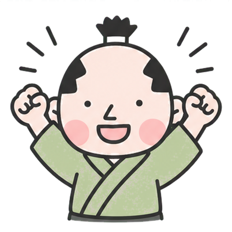 喜ぶ侍